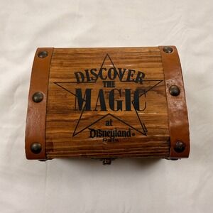 Disney Disneyland Park Discover the Magic Wooden Treasure Chest Souvenir Box